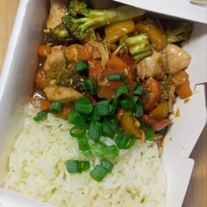 Frango Xadrez com Arroz Branco - 300g